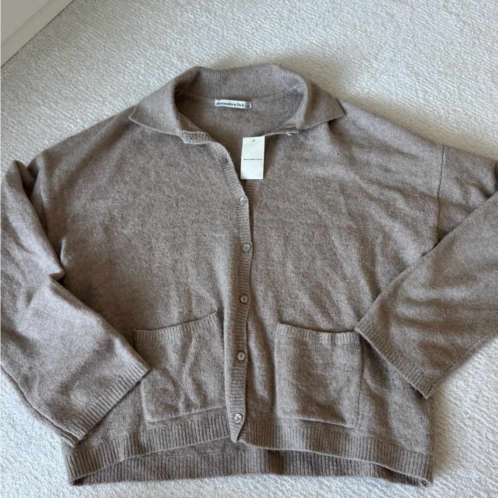 ABERCROMBIE Beige Button-Up Cardigan - Picture 2 of 2